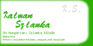 kalman szlamka business card