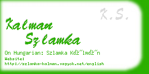 kalman szlamka business card